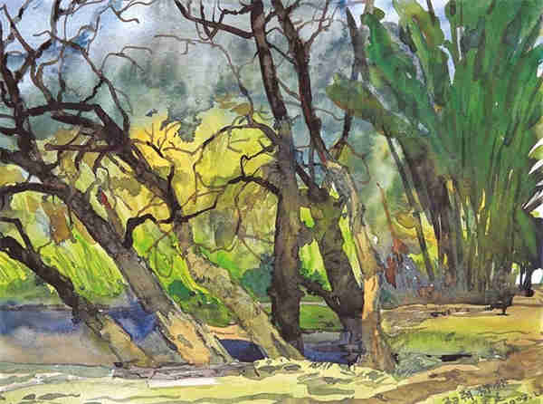 江健文风景水彩插画作品欣赏