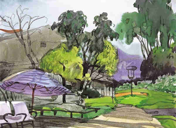 江健文风景水彩插画作品欣赏