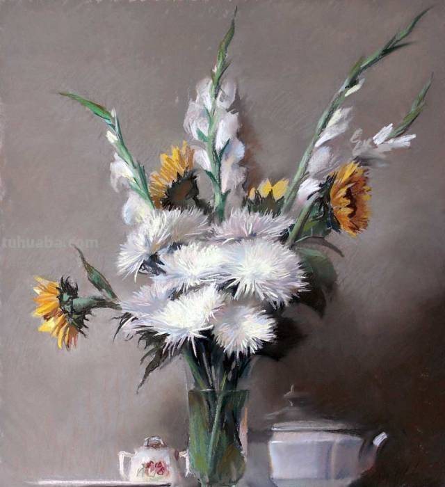 色粉画，却画出了油画的质感，我服