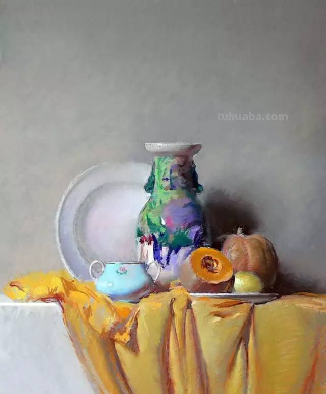 色粉画，却画出了油画的质感，我服