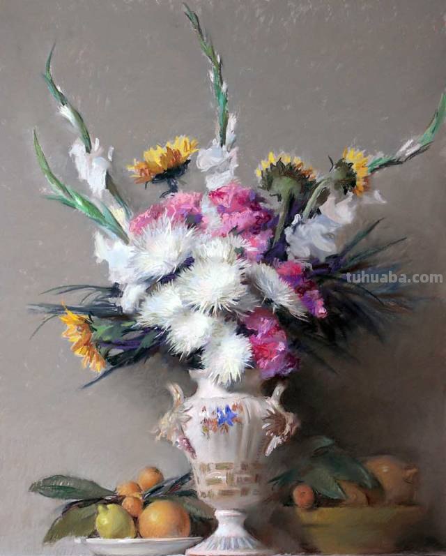 色粉画，却画出了油画的质感，我服