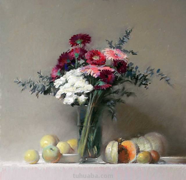 色粉画，却画出了油画的质感，我服