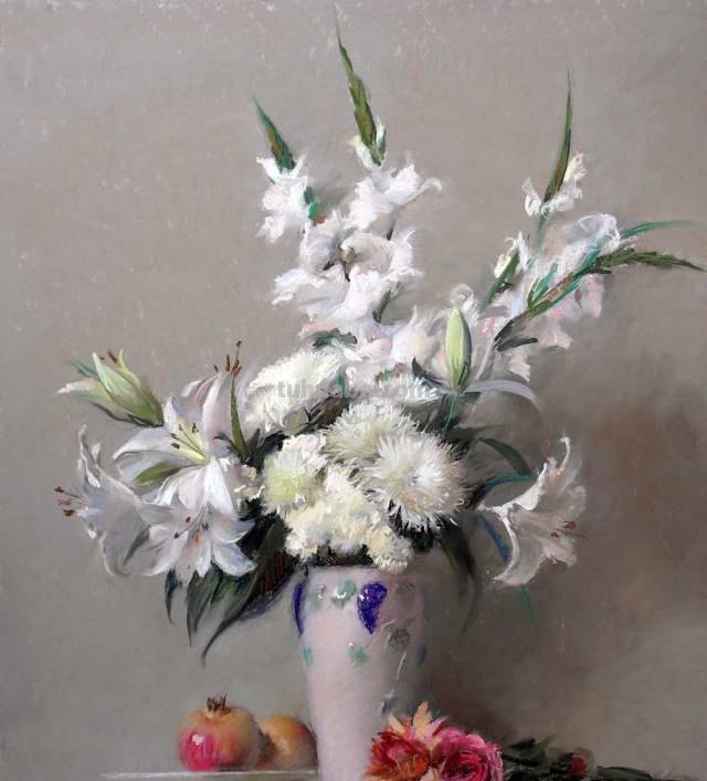 色粉画，却画出了油画的质感，我服