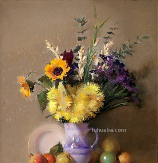 色粉画，却画出了油画的质感，我服