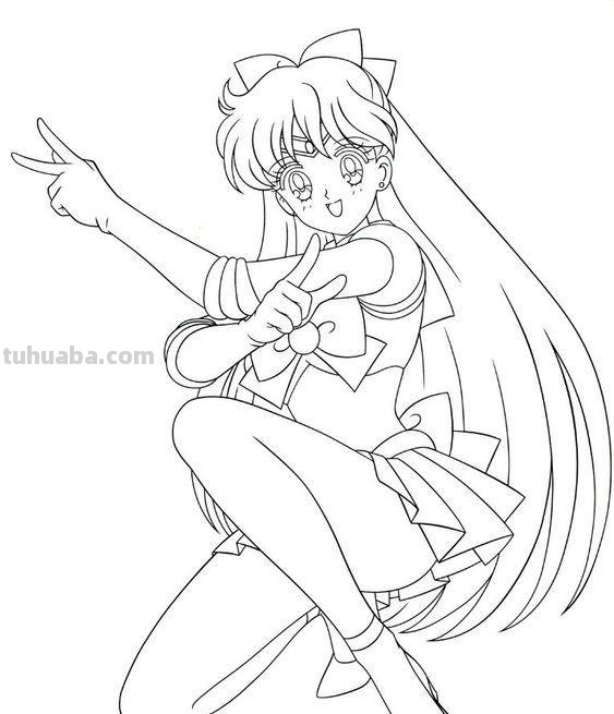 10张美少女战士简笔画线稿，收藏备用