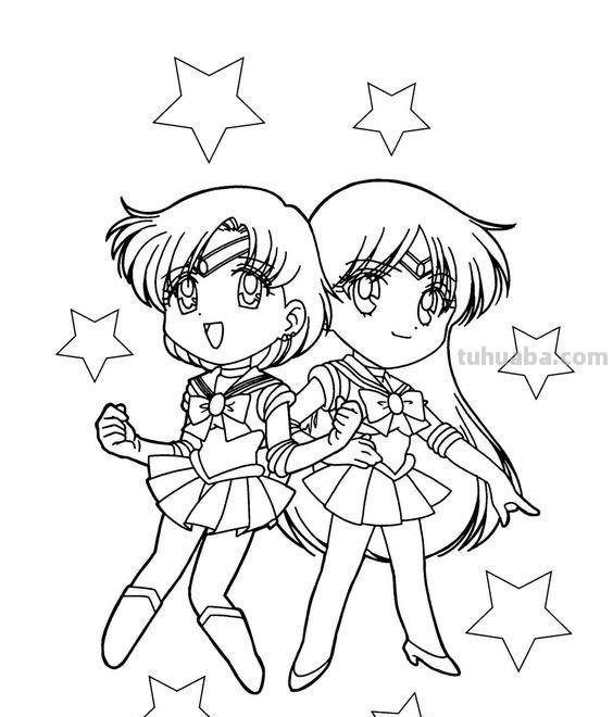 10张美少女战士简笔画线稿，收藏备用