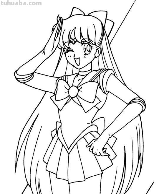 10张美少女战士简笔画线稿，收藏备用