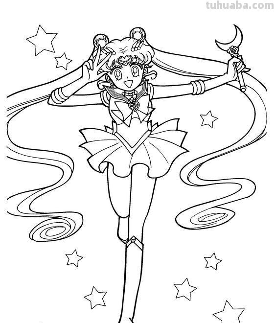 10张美少女战士简笔画线稿，收藏备用