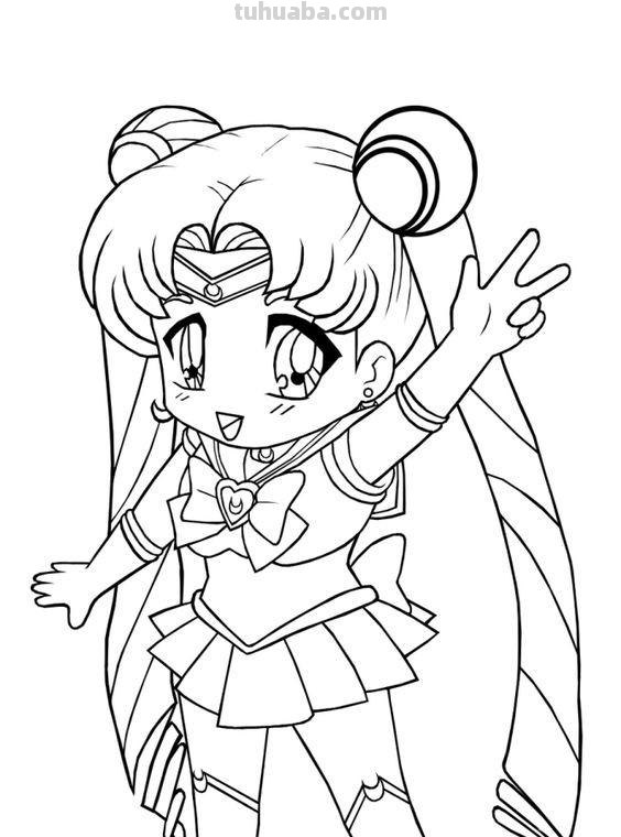 10张美少女战士简笔画线稿，收藏备用