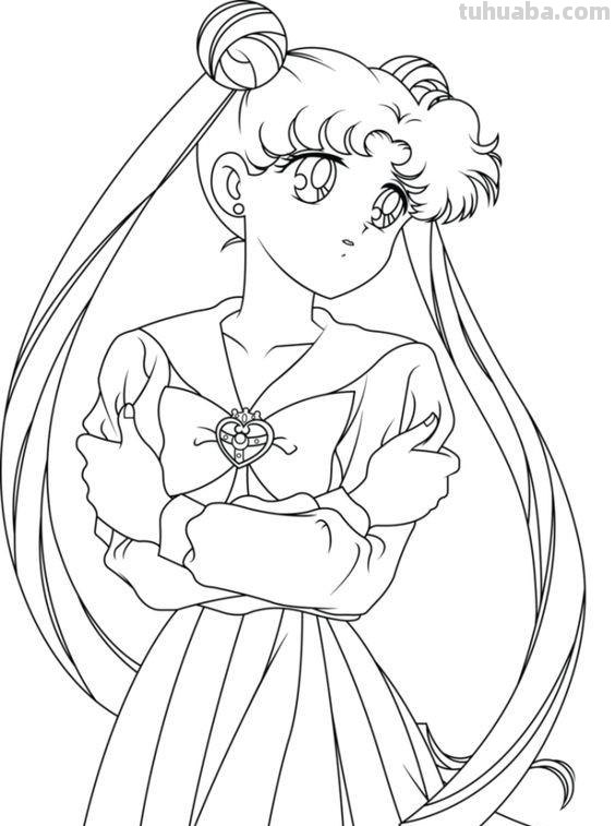 10张美少女战士简笔画线稿，收藏备用
