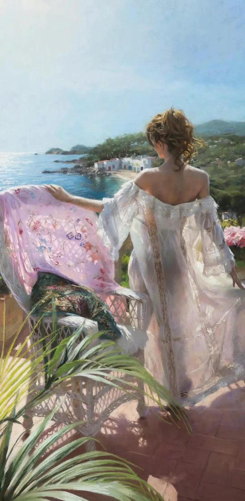 极美的色粉画，阳光下的少女们（人物写生绘画）