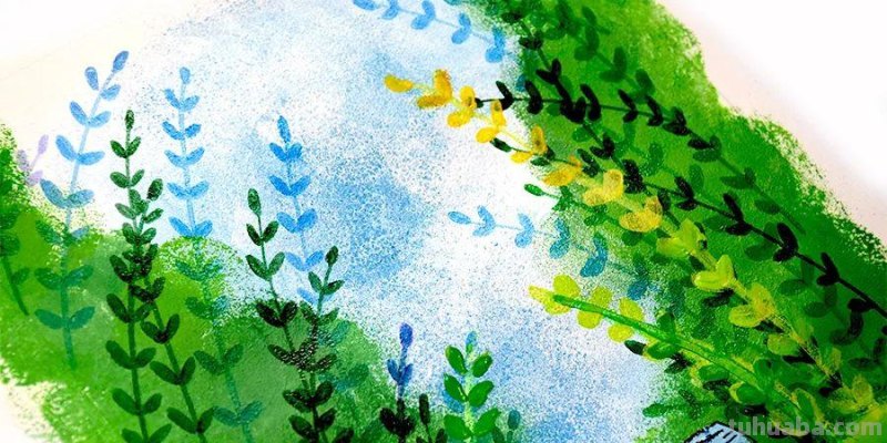 儿童画教程｜绘本引导+环保教育-水粉画拥抱美丽大自然