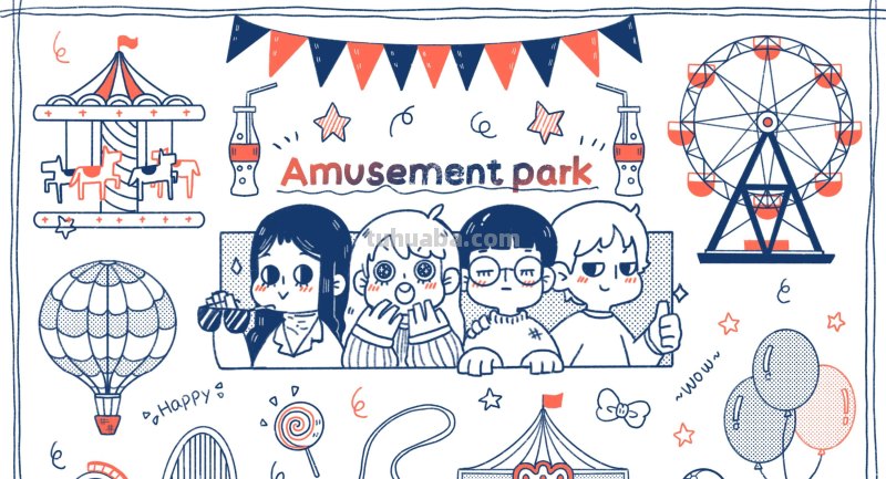 插画壁纸-可可爱爱的简笔画合集~