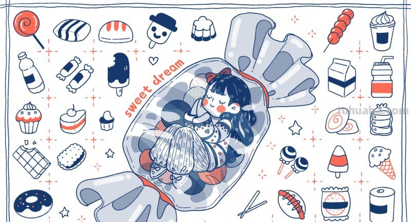 插画壁纸-可可爱爱的简笔画合集~