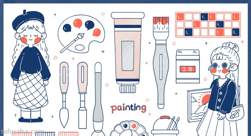 插画壁纸-可可爱爱的简笔画合集~