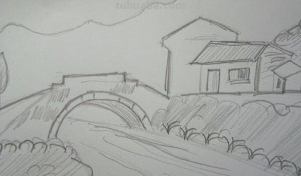 铅笔速写风景铅笔速写风景画