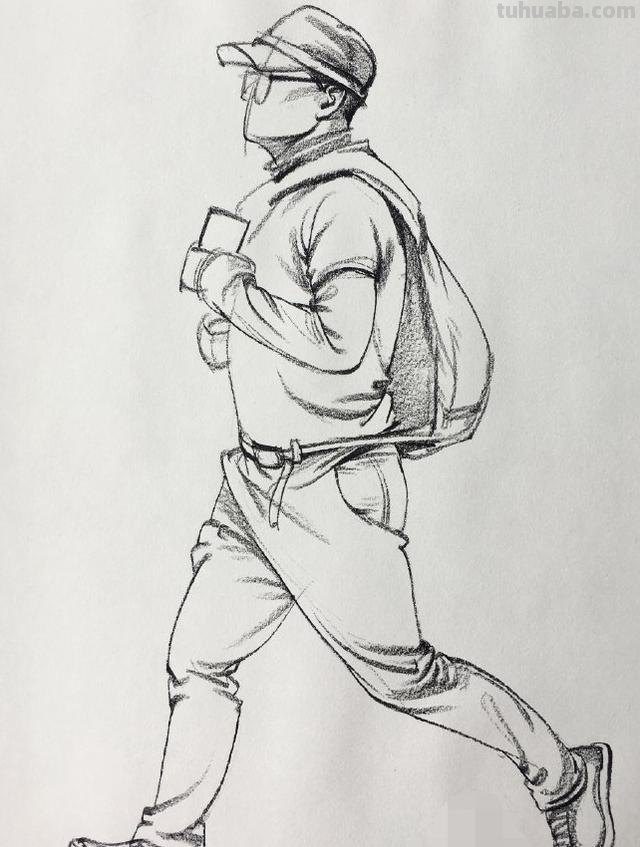 人物背影速写人物背影速写临摹图片