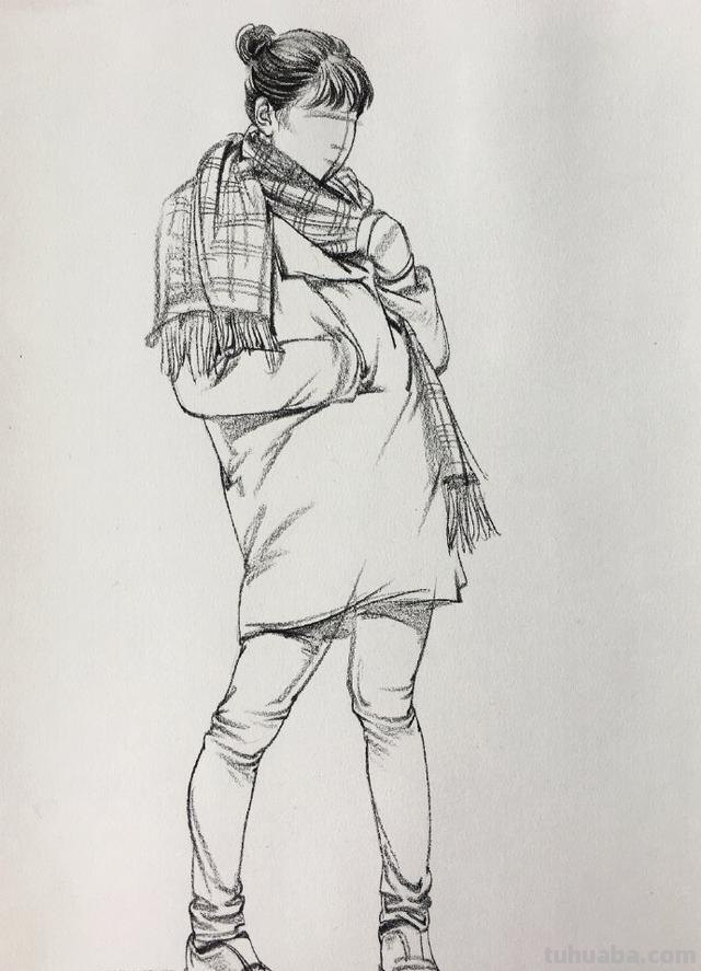 人物背影速写人物背影速写临摹图片