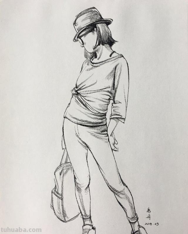 人物背影速写人物背影速写临摹图片