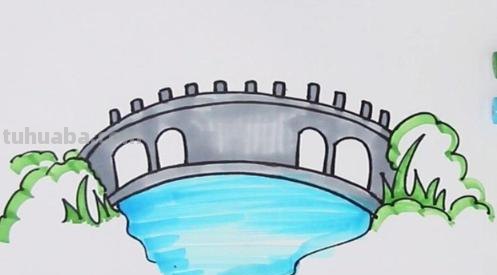 风景速写桥风景速写桥的图片