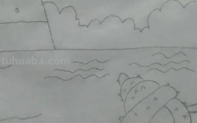 速写风景湖速写风景湖面