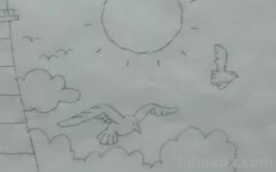 速写风景湖速写风景湖面