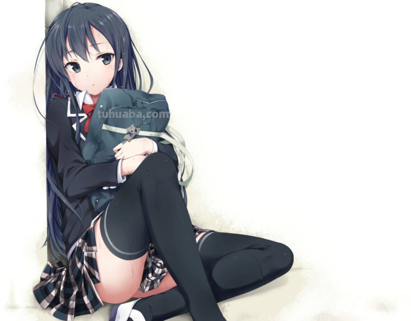 哇塞~腿又长又直！！穿上过膝袜的雪乃简直不要太迷人~|雪乃插画壁纸合集