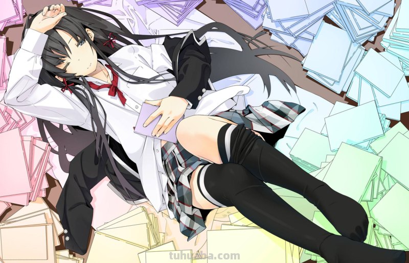 哇塞~腿又长又直！！穿上过膝袜的雪乃简直不要太迷人~|雪乃插画壁纸合集