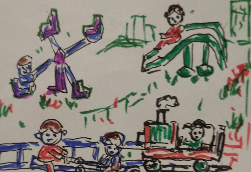 游乐场速写游乐场速写场景