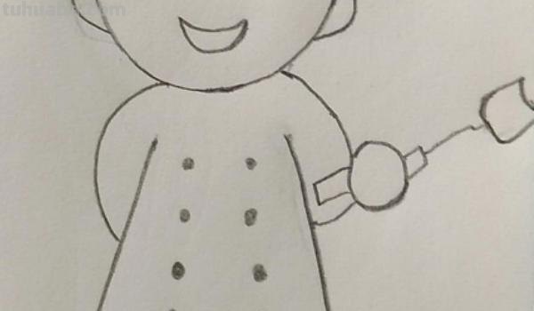 厨师的速写厨师速写临摹图片