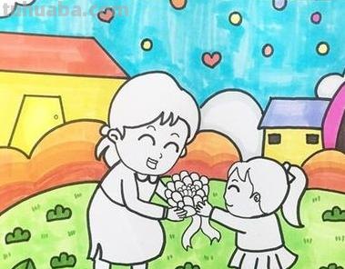 母亲节速写母亲节速写画 母亲节速写母亲节速写画