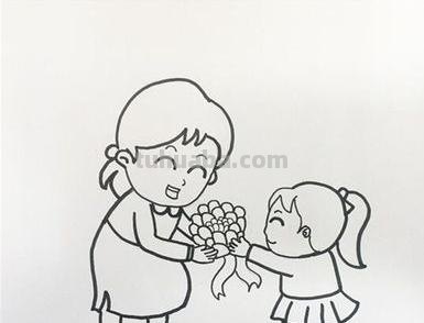 母亲节速写母亲节速写画