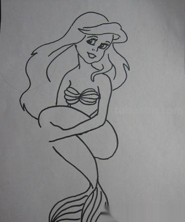 速写美人鱼美人鱼速写画