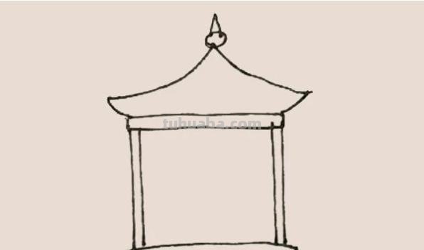 公园亭子速写公园亭子速写图片