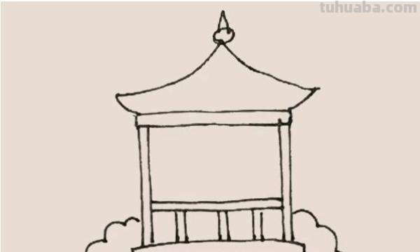 公园亭子速写公园亭子速写图片