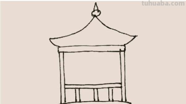 公园亭子速写公园亭子速写图片