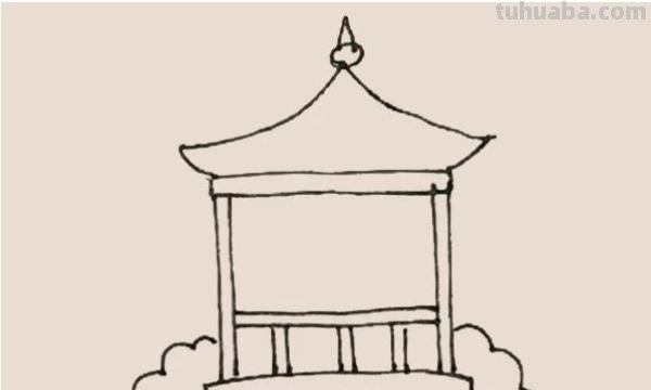 公园亭子速写公园亭子速写图片