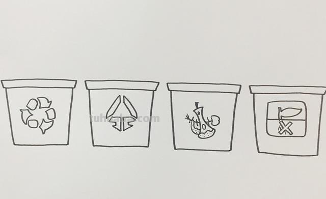 速写垃圾桶速写垃圾桶场景图片