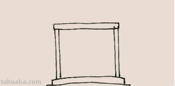 亭子风景速写亭子风景速写临摹图片