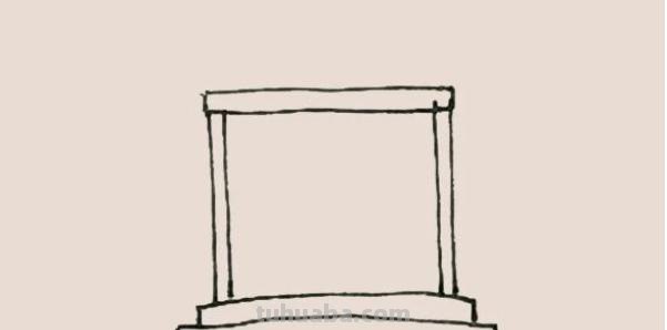 亭子风景速写亭子风景速写临摹图片