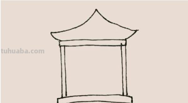 亭子风景速写亭子风景速写临摹图片