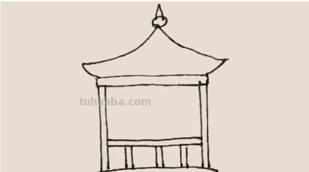 亭子风景速写亭子风景速写临摹图片