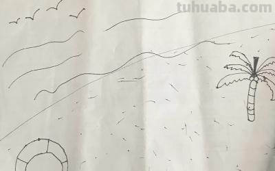 沙滩风景速写沙滩风景速写图片