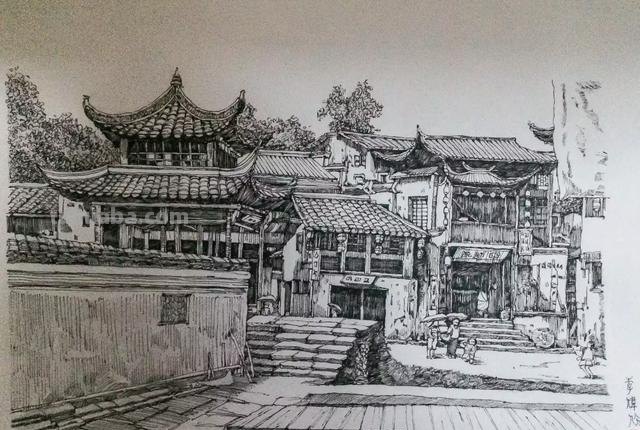彩色速写风景彩色速写风景建筑