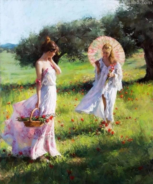 曼妙细腻的色粉画，名家手笔