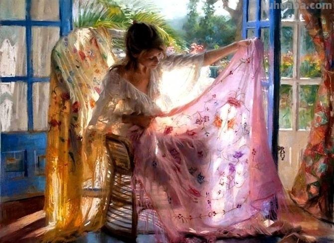 曼妙细腻的色粉画，名家手笔