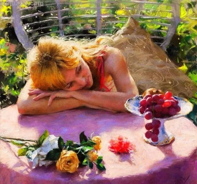 曼妙细腻的色粉画，名家手笔