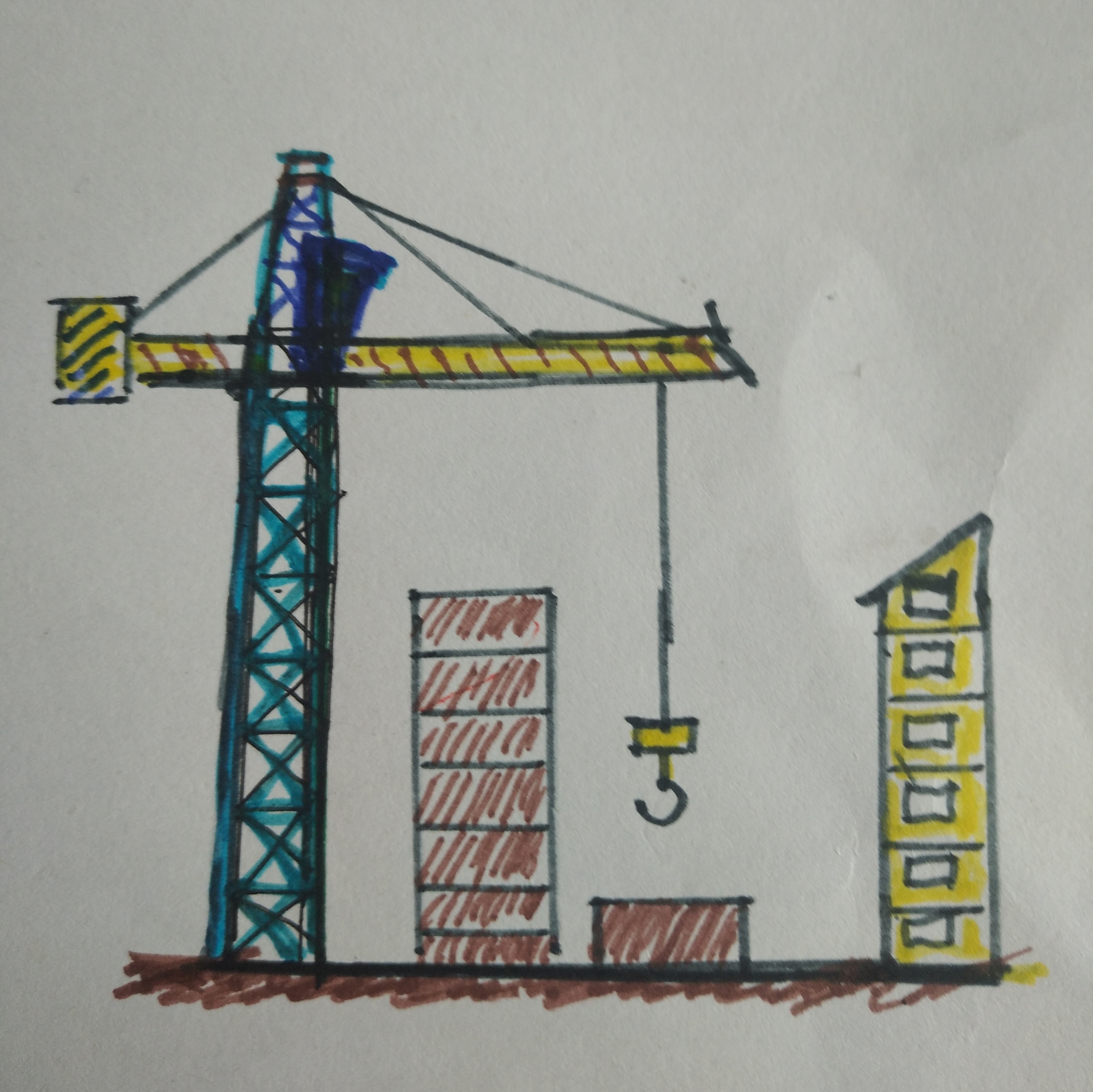 工地一角场景速写工地一角场景速写图片