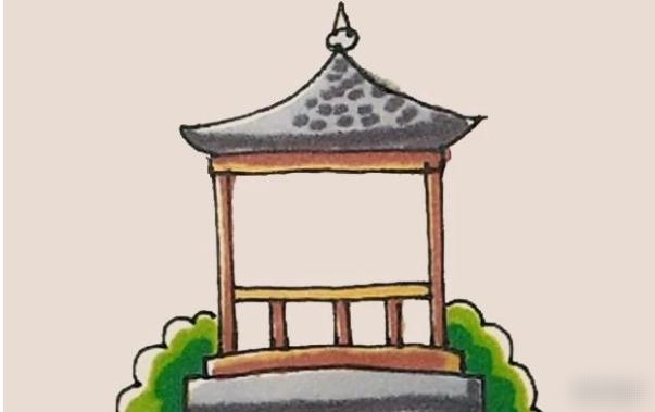景观亭子速写景观亭子速写图片
