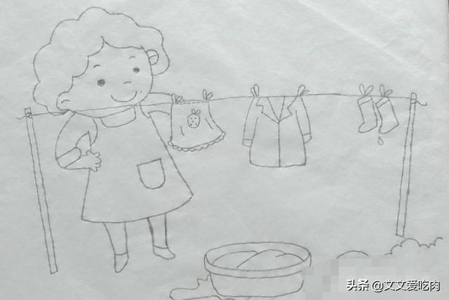 晾衣服场景速写晾衣服场景速写图片